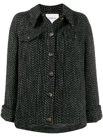 Shop Ba&sh Andy Monochrome Cropped Coat In Black
