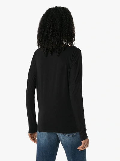 Shop Frame Le Mid Rise Garcon Long Sleeve T-shirt In Black