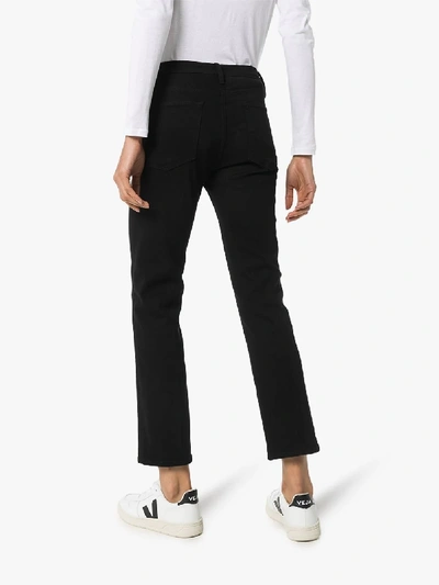 Shop Frame Le High Straight Leg Jeans - Women's - Cotton/elastane/polyester In Black