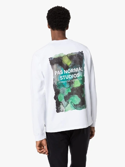 Shop Pas Normal Studios Watercolour Print Logo T-shirt In White