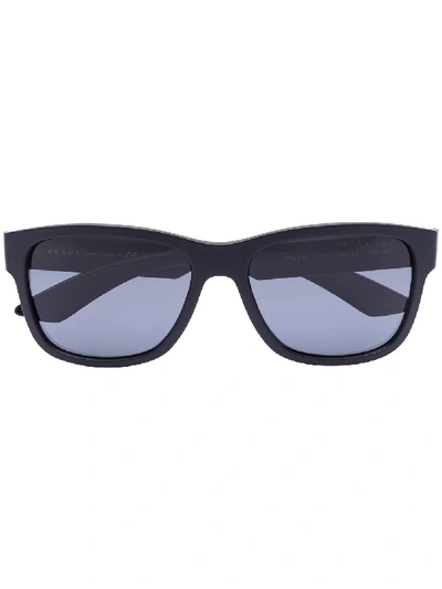 Shop Prada Sport Wayfarer Sunglasses In Black
