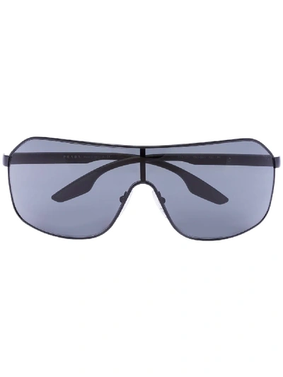 Shop Prada Sport Aviator Sunglasses In Grey