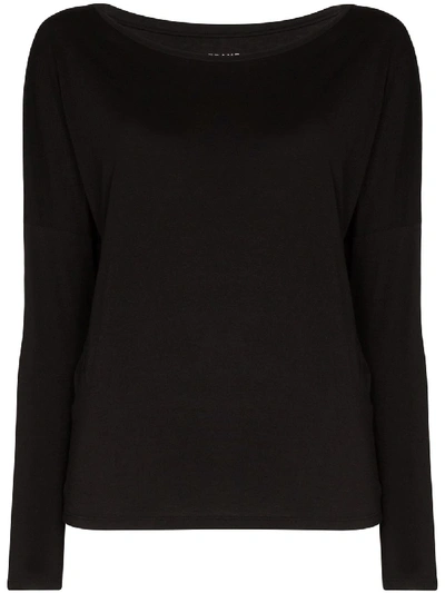 Shop Frame Denim E Crew Neck Top In Black