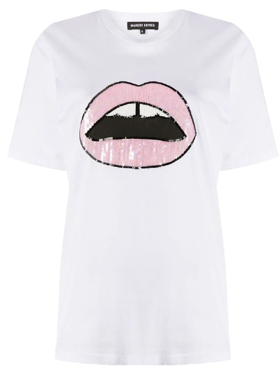 Shop Markus Lupfer Sequinned Design T-shirt In White