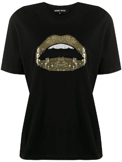 Shop Markus Lupfer Sequinned Design T-shirt In Black
