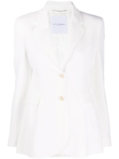 Shop Ermanno Scervino Single-breasted Fitted Blazer In White