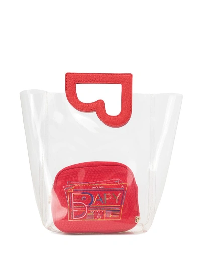 Shop Bapy Transparent Tote Bag In Red