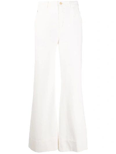 Shop Temperley London Fontana High-rise Wide-leg Jeans In White