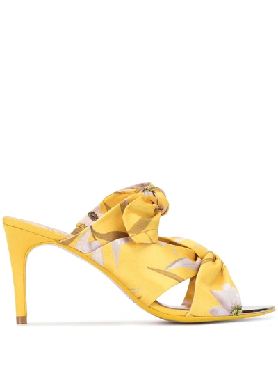 Shop Ted Baker Serana 90mm Knot Mules In Yellow