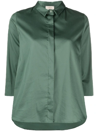 Shop Altea 3/4 Sleeve Shirt In Green