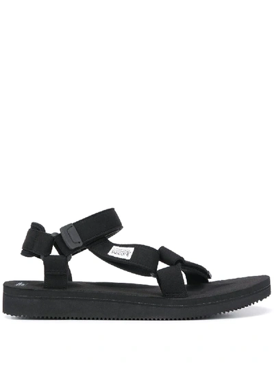 Shop Suicoke Open Toe Strappy Sandals In Black