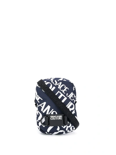 Shop Versace Jeans Couture Logo-print Shoulder Bag In Blue