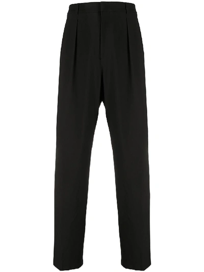 Shop Valentino Pleat Detail Tailored Trousers In Black