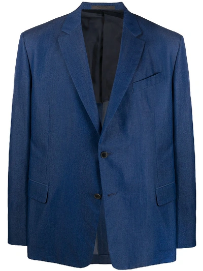 Shop Valentino Two-button Blazer In Blue
