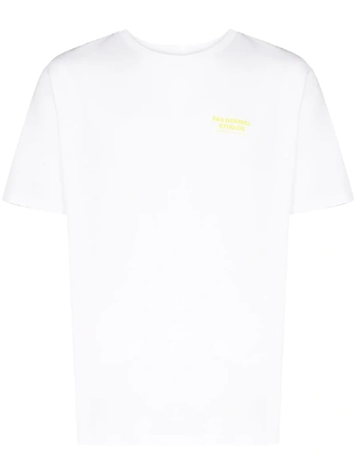Shop Pas Normal Studios T-shirt Mit Wasserfarben-print In White