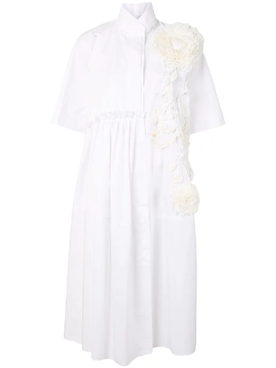 Shop Dice Kayek Flower Appliqué Dress In White