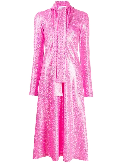 Shop Saks Potts Yasmin Shimmer-effect Dress In Pink