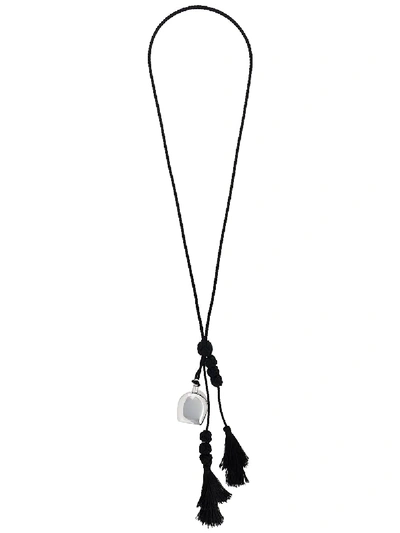 Shop Jil Sander Tasseled Cord Necklace In Black