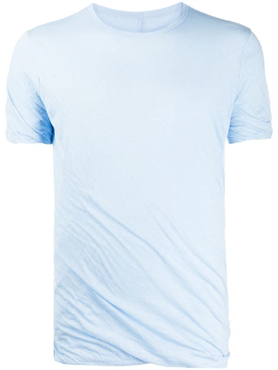 Shop Rick Owens Short-sleeve Fitted T-shirt In Blue
