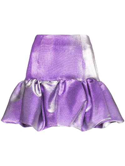 Shop Area Puffball Mini Skirt In Purple