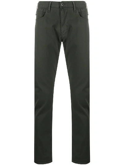 Shop Giorgio Armani Mid-rise Slim-fit Jeans In Grey