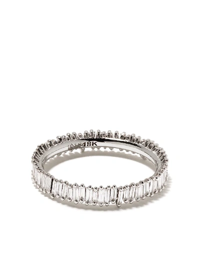 Suzanne Kalan 18kt White Gold Mini Classic Fireworks Diamond Eternity Band In White Gold