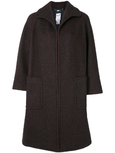 Pre-owned Celine Concealed Fastening A-line Coat In Brown