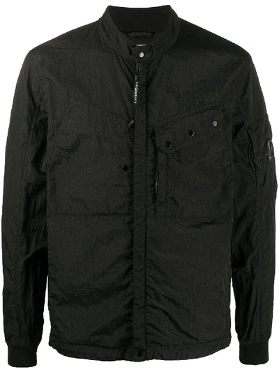 Shop C.p. Company Flap Pocket Biker Jacket In Black