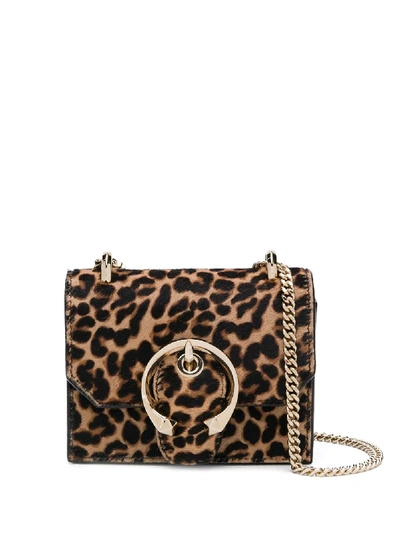 Shop Jimmy Choo Mini Paris Crossbody Bag In Brown