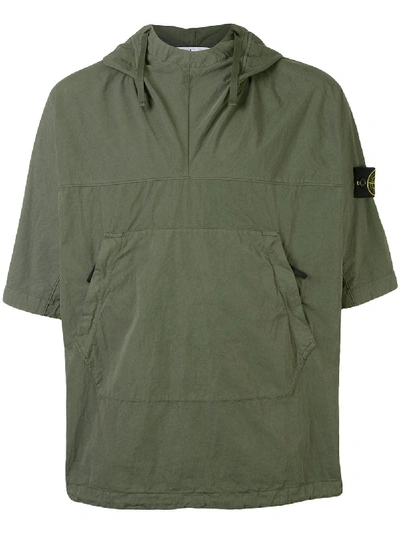 Shop Stone Island Straight Fit Hoodie In Green