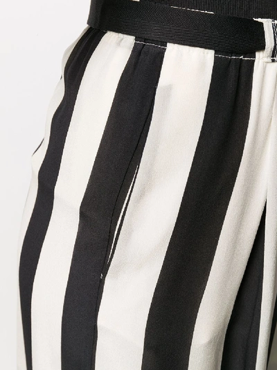 Shop Alysi Strip&stripes Trousers In White