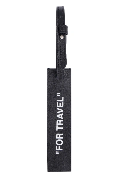 Shop Off-white Leather Luggage Tag In Black