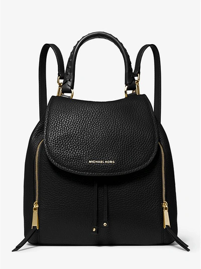 Shop Michael Kors Black Viv Backpack In Nero