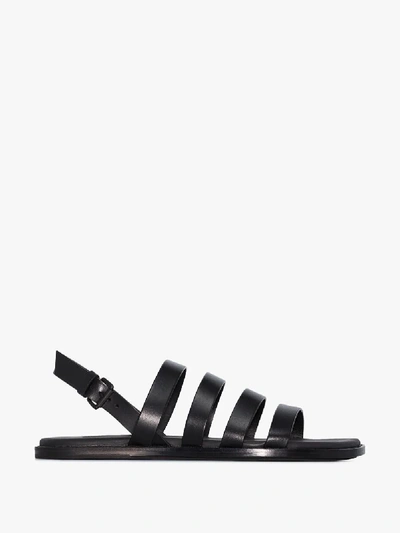 Shop Ann Demeulemeester Black Tucson Leather Sandals