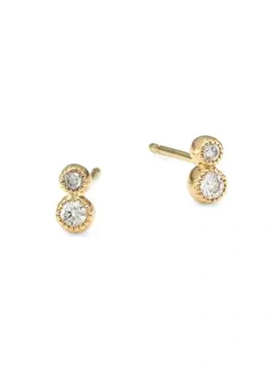 Shop My Story The Jennifer 14k Yellow Gold & Diamond Stud Earrings
