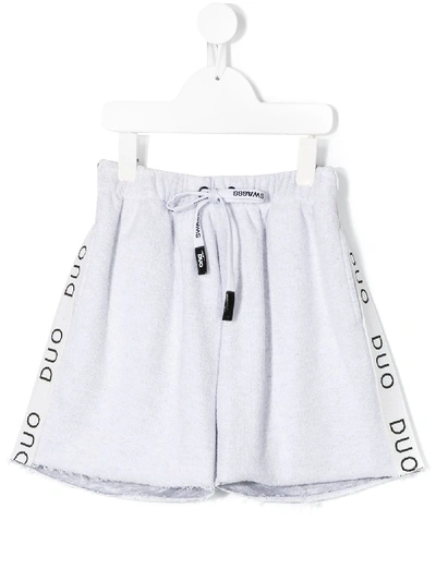 Shop Duo Side Logo Shorts In Grey