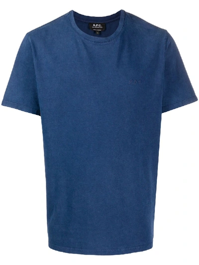 Shop Apc Short Sleeve T-shirt In Blue