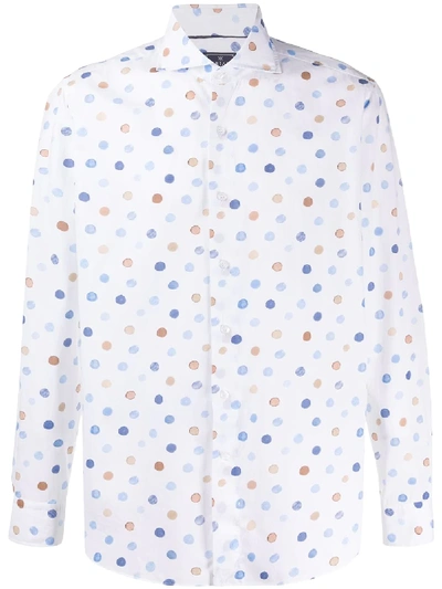 Shop Orian Dot Print Shirt In White