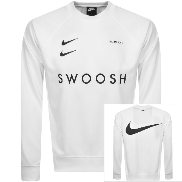 nike swoosh crew neck sweat in white