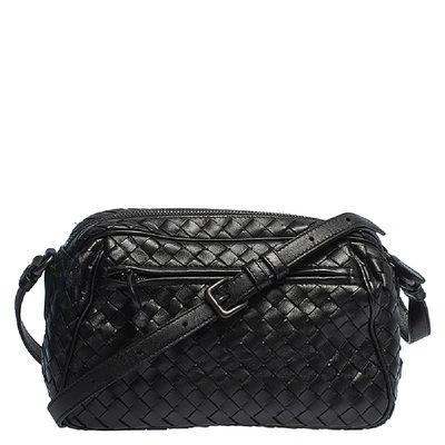 Pre-owned Bottega Veneta Black Intrecciato Leather Camera Crossbody Bag