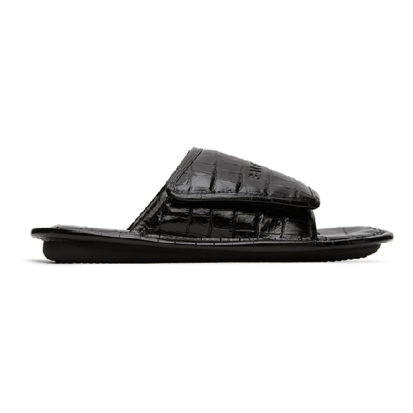 black croc slides