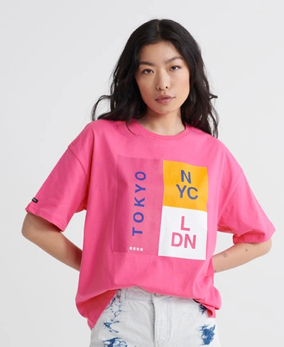 Shop Superdry Unity Stack T-shirt In Pink