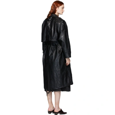 Shop Low Classic Black Faux-leather Trench Coat