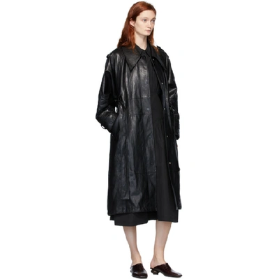 Shop Low Classic Black Faux-leather Trench Coat