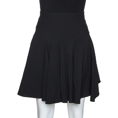 Pre-owned Chloé Black Crepe Asymmetric Hem Detail Flounce Mini Skirt M