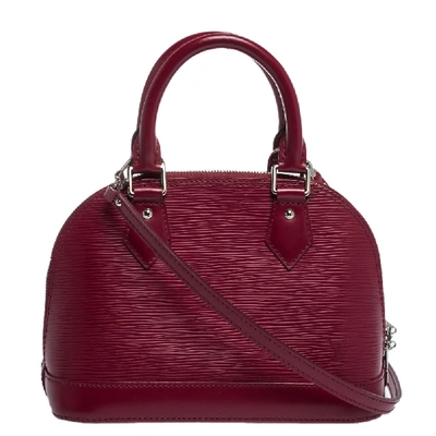 Pre-owned Louis Vuitton Rubis Epi Leather Alma Bb Bag In Red