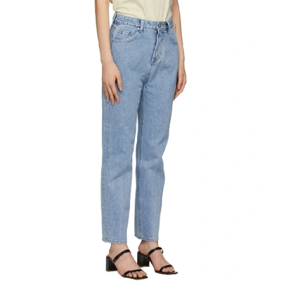 Shop Amomento Blue High-waist Regular Jeans In L/blue