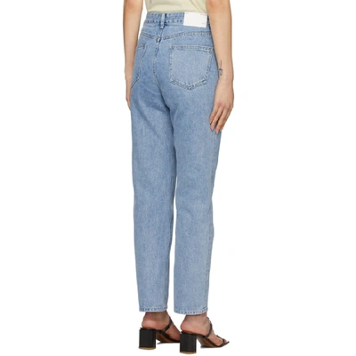 Shop Amomento Blue High-waist Regular Jeans In L/blue