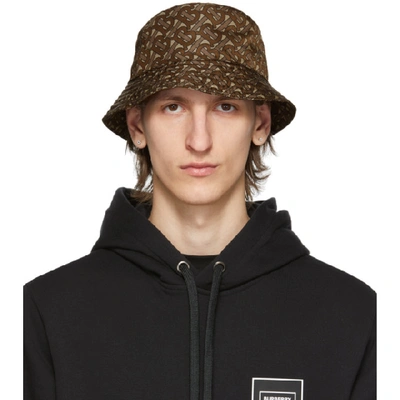 Shop Burberry Brown Monogram Bucket Hat In Bridle Brow