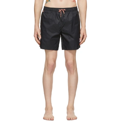 Shop Burberry Black Martin Swim Shorts